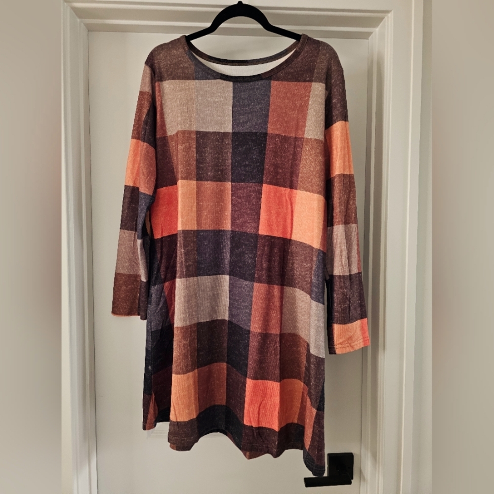 Plaid Long Sleeve Dress